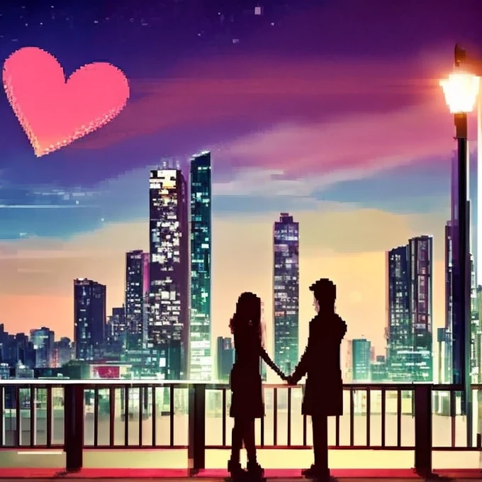  Valentine's Day、 cute girl、I'm going to give you chocolate、 facing the front、smile、Beautiful night view、happy