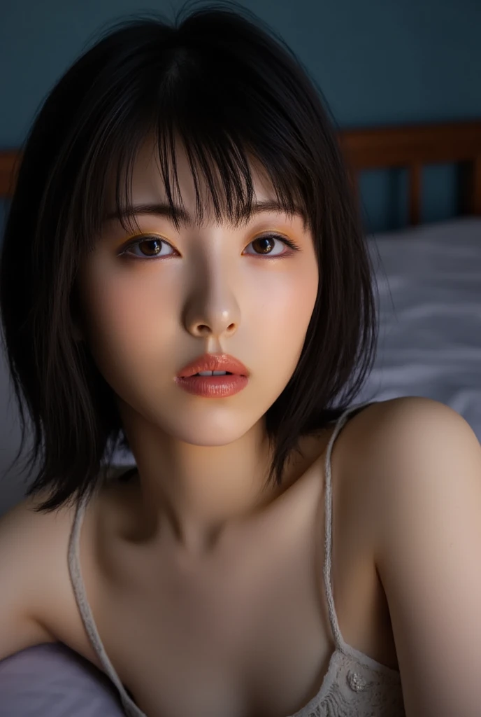 top-quality、detaileds、masterpiece、1girl、short-hair、Earpiece、huge tit