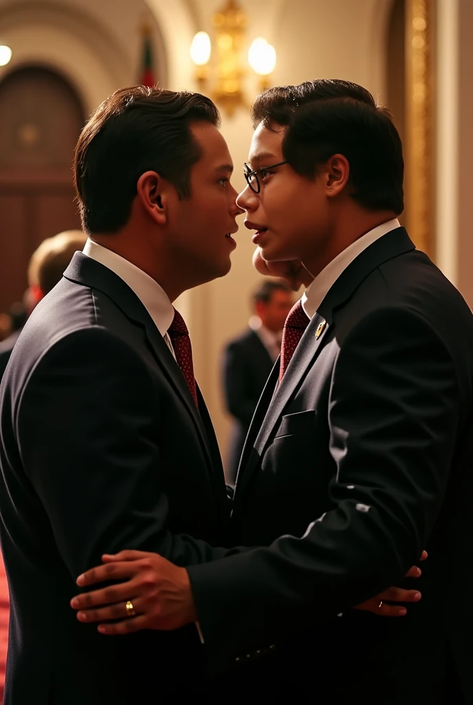 Xi Jinping and Vladimir Putin getting married and kissing
