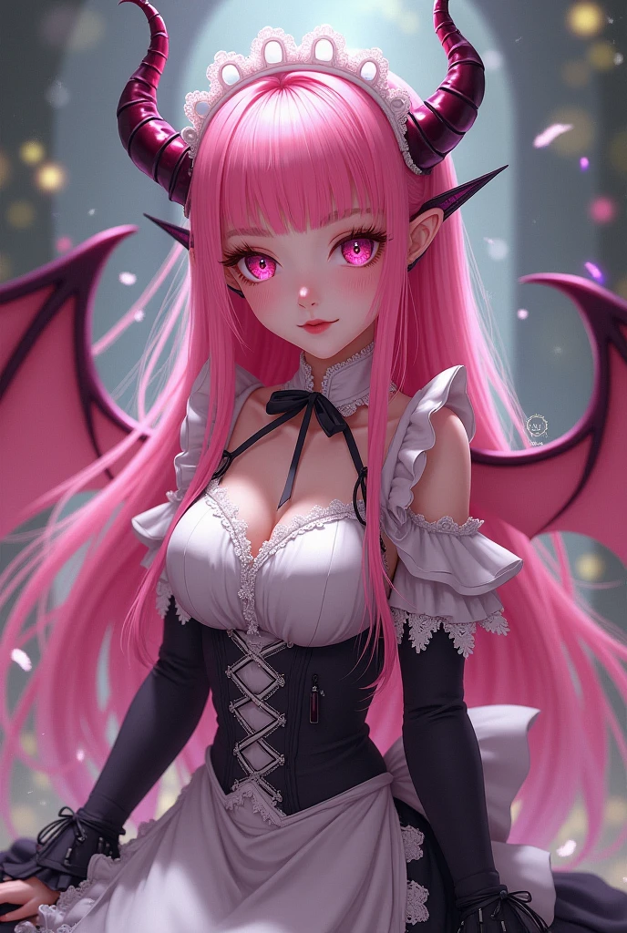 beautiful illustration、top-quality、Cute little girl s、bedroom、A pink-haired、length hair、(((Pink pleated skirt)))、(((pink sailor suit)))、shortsleeves、huge tit、a navel、Flipping up the skirt with your hands、Show white panties、Pull up your skirt and show your panties、bare-legged、pink eyess、on the beds、lovely thighs、glowing thigh, horns, huge breasts, seductive expression, succubus