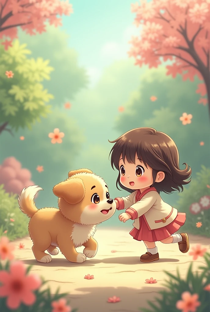 Two girls bathing a dog