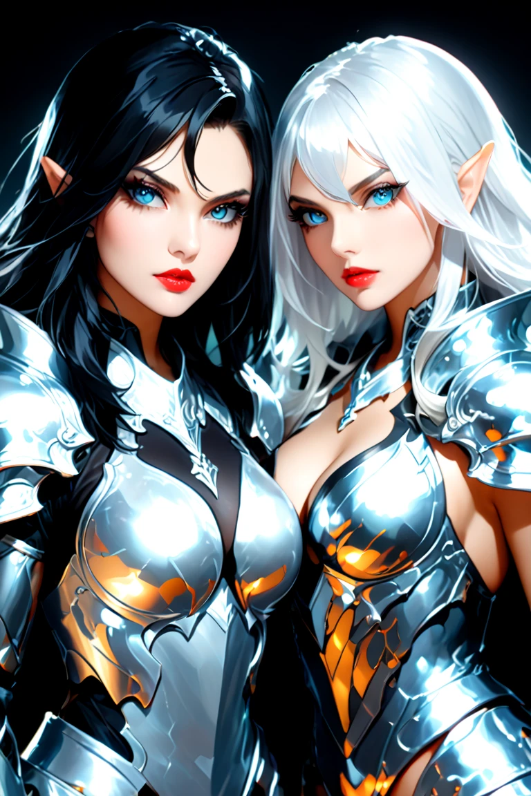 Ultra-high saturation，（obra maestra）， foto de cuerpo completo，（la mejor calidad）， （1 chica）， cielo estrelladofondo，Usando armadura dorada brillante， Sexy lingerie armor，Expone tu pecho，Exponer la cintura，Exponer los muslos，pose genial， Armadura Saint Seiya， pelo despeinado，alto detalle, estilo animado, cinematic lighting, brillar, luz de dios, Trazado de rayos, film grain, hyper high definition, texturapiel, super details, anatomically correct, A high resolution，Ultra-high saturation，alto contraste，Armadura de alto brillo，Piel suave，expresiones serias,cuarto oscuro,