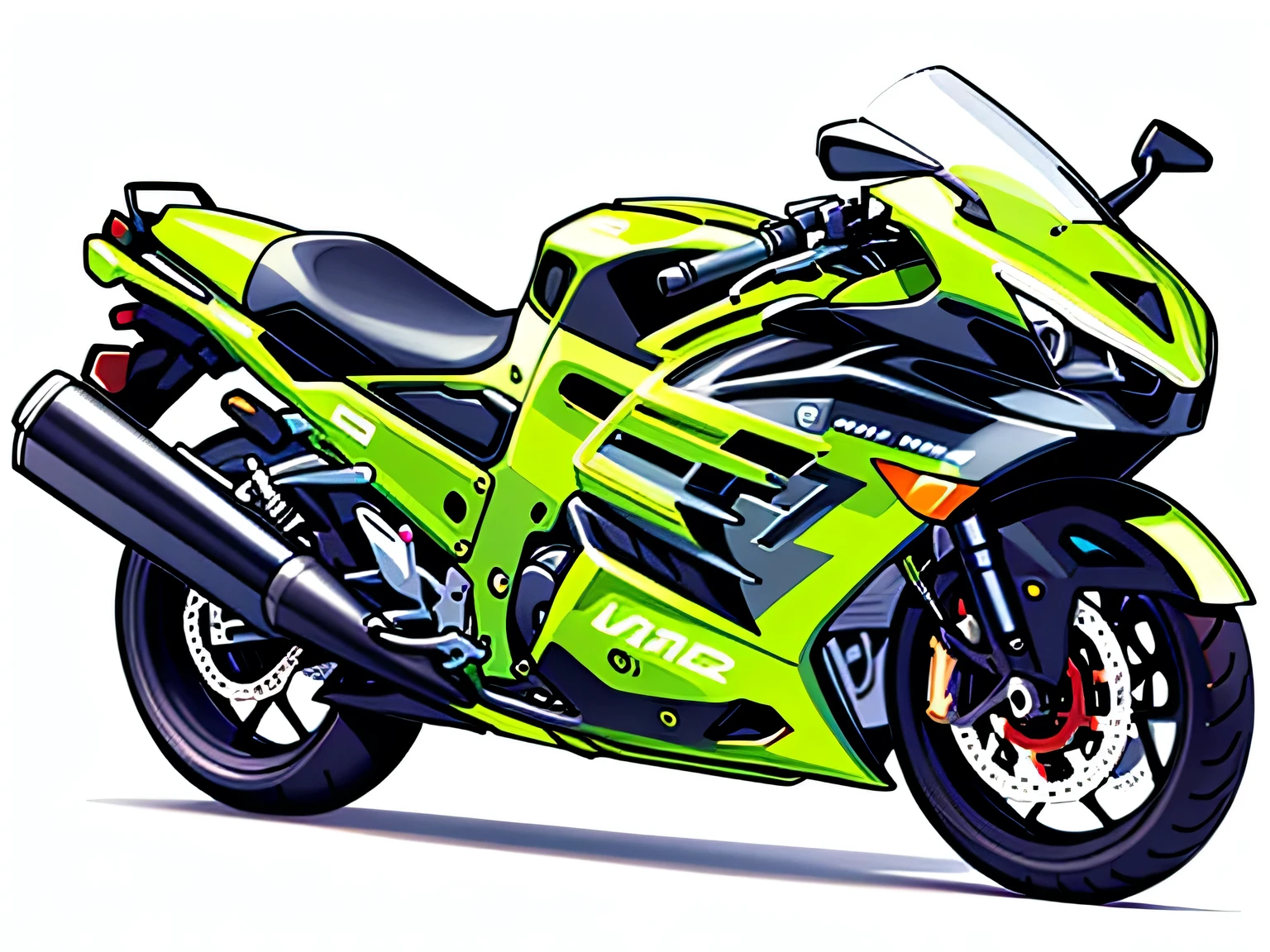 lime green motorcycle、anime、