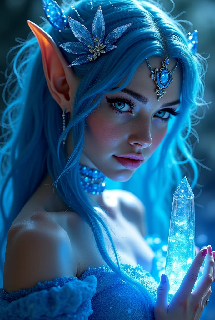 ((THE MOST BEAUTIFUL GIRL IN THE WORLD),, (AGE 14 YO), (LARGE BREASTS CAN NOT BE VIEWED BY VIEWER), (SEPARATED CLEAVAGE),(CUTE SMILE LIPS PARTIALLY OPEN SEE TEETH),(best quality,highres:1.2),ultra-detailed,(realistic:1.37)
A beautiful alien girl with a body made of sapphire,sparkling blue eyes,long flowing sapphire hair,strong and graceful body,humanoid features,a radiant smile
alien,otherworldly,extraterrestrial
(extraordinary,gorgeous:1.1),alien princess,femininity,grace,beauty
(futuristic technology),sleek suit,semi-transparent,sapphire gown,geometric patterns,iridescent effect
(ethereal:1.1),floating,dreamlike atmosphere,mystical aura
(studio lighting),softly lit,pale blue glow,subtle shadows
(abstract art),surreal composition,colorful surrealism
vivid colors,shades of blue,turquoise accents
(keywords)