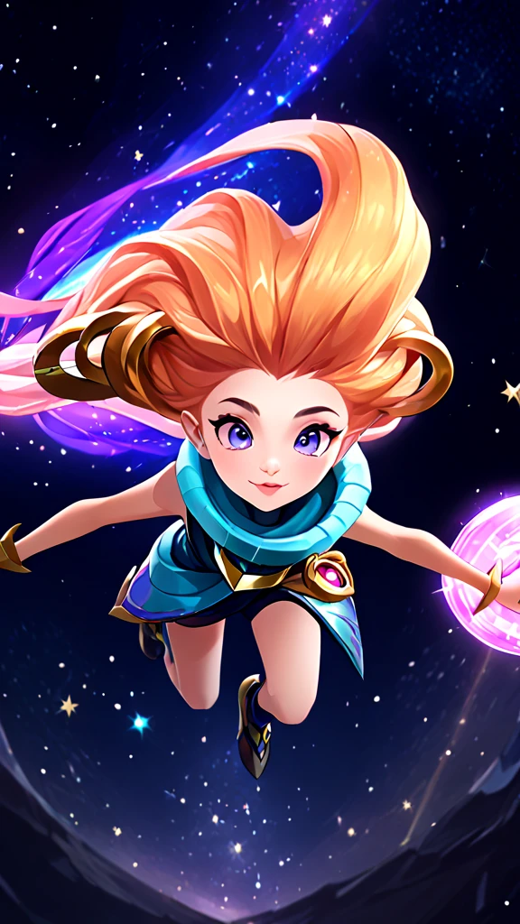 masterpiece:1.2， best quality ， High Resolution ，8ｋ， Detailed Description ，zoe, zoe league of legends , The Girl Who Runs Through the Stars,ＳＦ