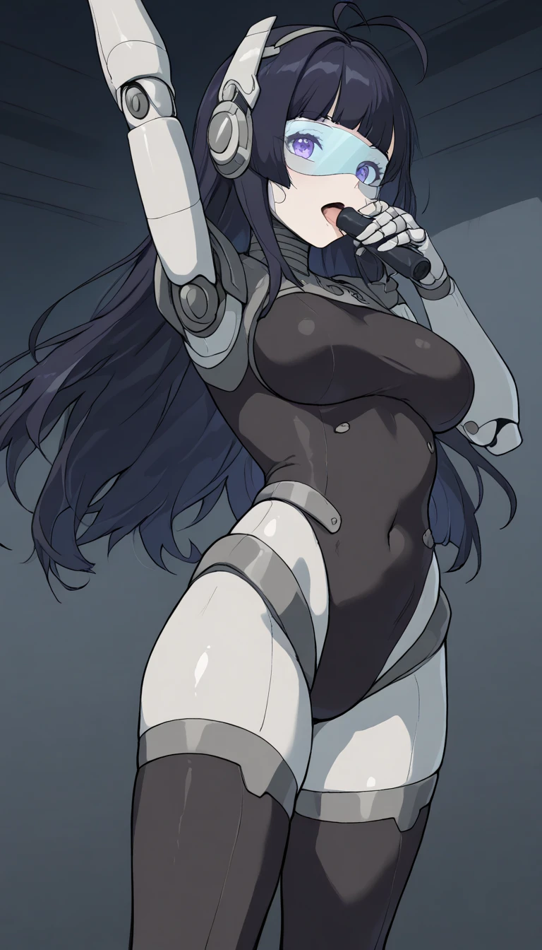 Cyborg naked centaur Nico RObin with four legs and huge big siliconed tits