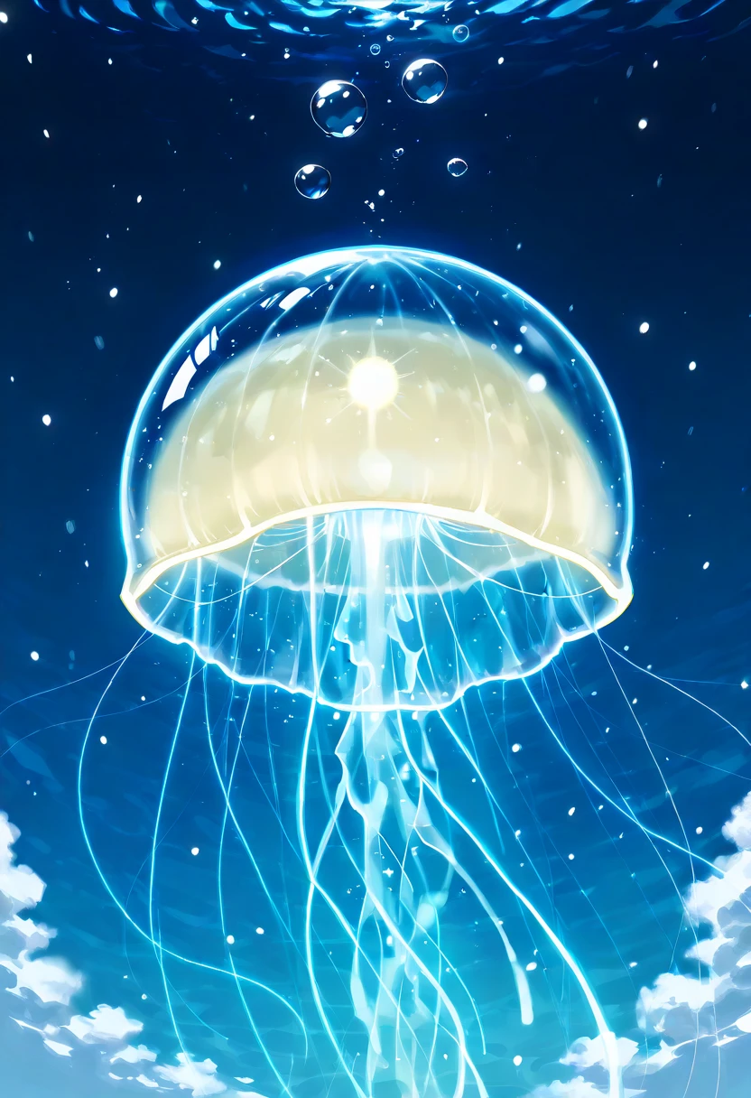 Night Sky、star、moon、cloud、 snowing 、 Underwater Illuminations 、deep water 、transparent、Jellyfish、Air bubbles、bubble、Frozen Sea、