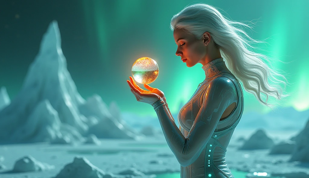 (best quality, highres, ice skull:1.1), ice skull, girl style, thick body art, detailed facial features, icy blue eyes, glossy lips, long eyelashes, porcelain skin, blue and silver color scheme, intricate skull design, realistic texture, vibrant colors, elaborate background, mysterious atmosphere, frozen garden, snow-covered trees, sparkling ice crystals, surreal lighting, fantasy elements
