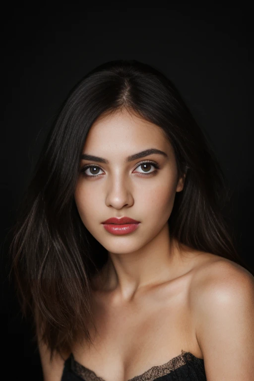 20 years old, Portrait of A confident-looking indian girl long flowing hair, (facing,90 degree to camera, looking at camera) hazel and brown big eyes, sitting on sofa, close up face, beautiful detailed nose, sexy detailed lips, (detailed skin texture), bokeh, perfect composition, hyperrealistic, super detailed, 8k, high quality, trending art, trending on artstation, sharp focus, studio photo, intricate details, highly detailed, art by greg rutkowski, full face visible,