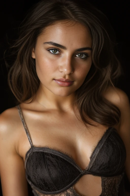 Portrait of a handsome 13 year old girl with a perfect cute face, Peita goteando hermoso y rosado, Pico checo, very sexy bra and very small panties, pechos desnudos y ojos grandes, orgullosa, Los senos son perfectos y muy turgentes, Brilla(Dark Private Search, luz oscura y de mal humor:1.2)