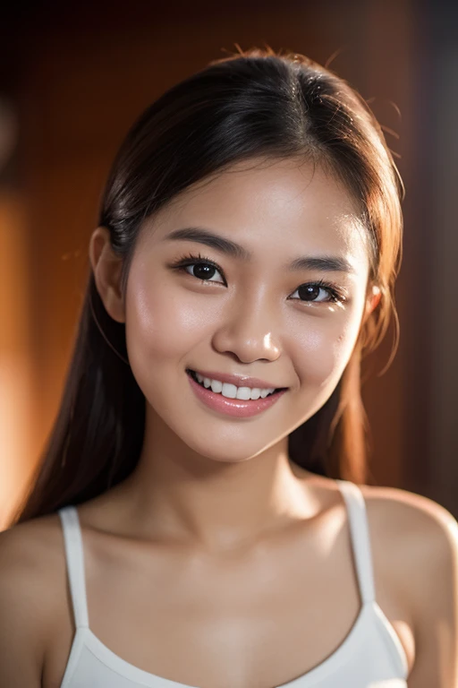 (Best Quality,8k,Absolutely beautiful:1.2),(Beautiful),Perfect body、Beautiful skin、gravure、Universal beauty、((top-quality、8k、masterpiece:1.3))、foco nítido:1.2、(((One beautiful Japanese 13years old girl)))、Layered Haircut、Small breasts、Highly detailed facial and skin texture、 A detailed eye、skin tanned、Stand straight、(cute smile),