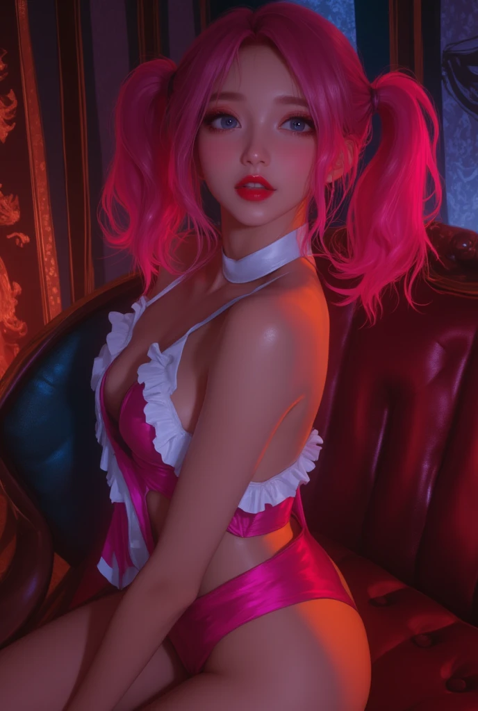 Cute sexy girl, Pink Hair, Bunny Girl, Surreal, Detailed lighting, Japanese cartoons, have
