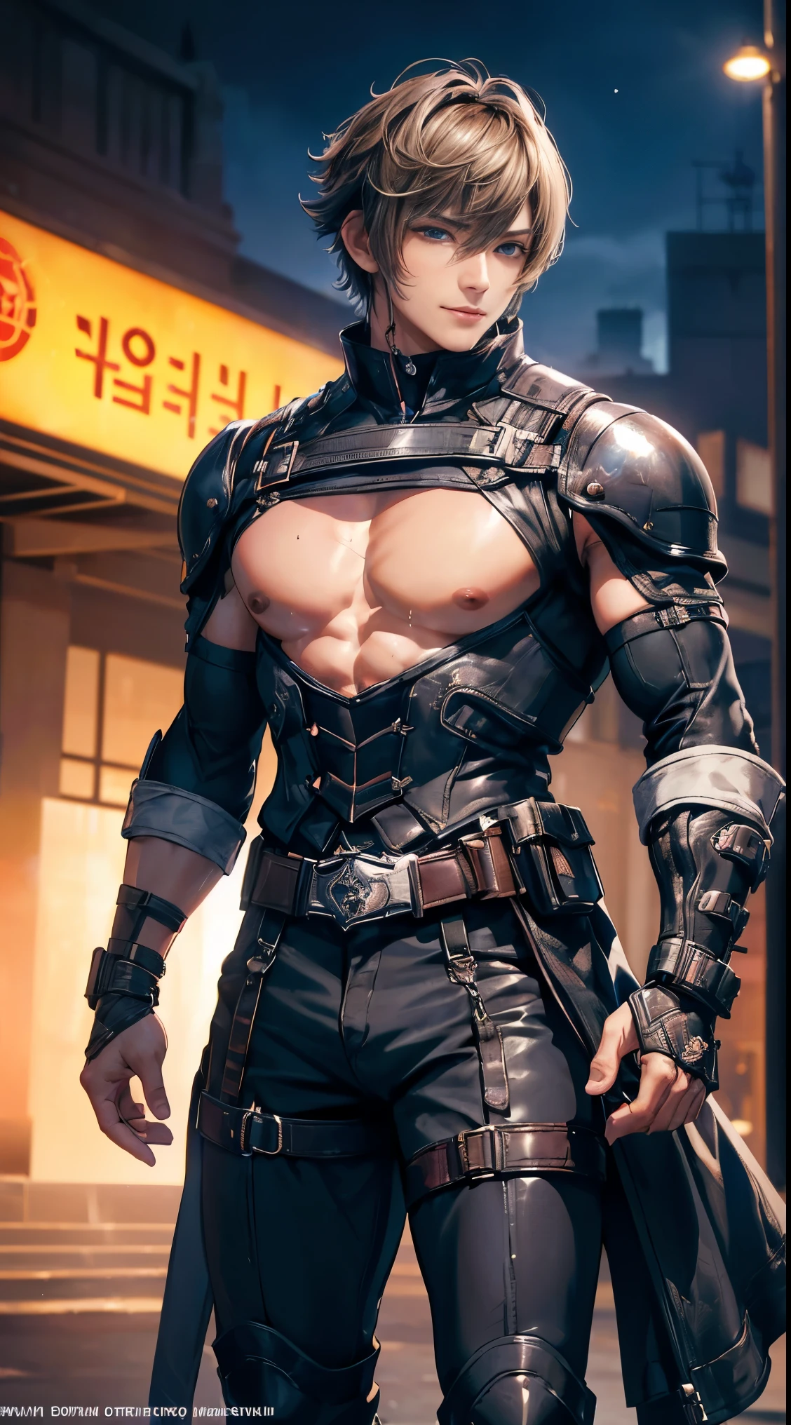 Figures,Model design,Tide play blind box,The whole body of the character,base,Wu Yifan,Handsome cybernetic boy looking at camera lingerie detailed muscular reality masterpiece,musculous