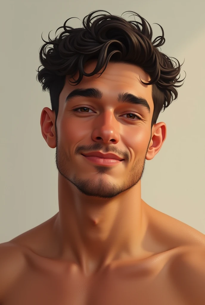 Shirtless cute man