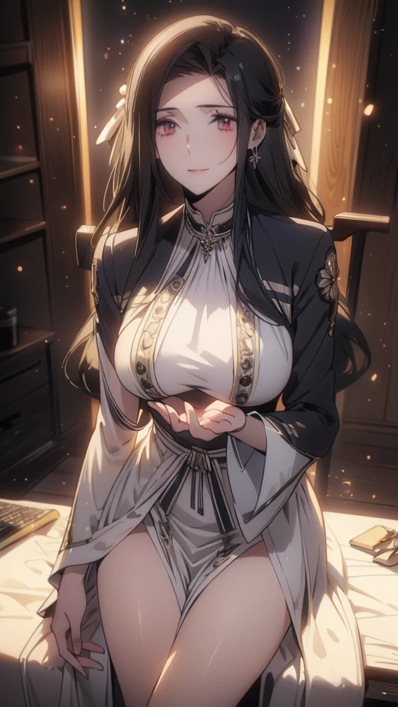 CGSetsoty Trends、Fantasyart、beautiful character painting、guweiz、Luxurious decoration、Luxurious interior、ue、antique、flowing white robes、Full body Wuxia、epic exquisite character art、Stunning character art、beautiful female assassin、(((beautiful and very large udder、Chest about to burst)))
