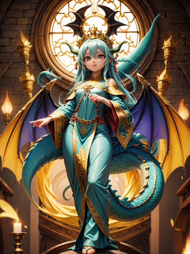 (Sacred dragons of another dimension), magia, Light, Three-dimensional feeling, Green, wondrous, Pale blue dragon body, White dragon color light, Magnificent, Vigorous, Dynamic stereoscopic, The picture quality is super high。 --auto