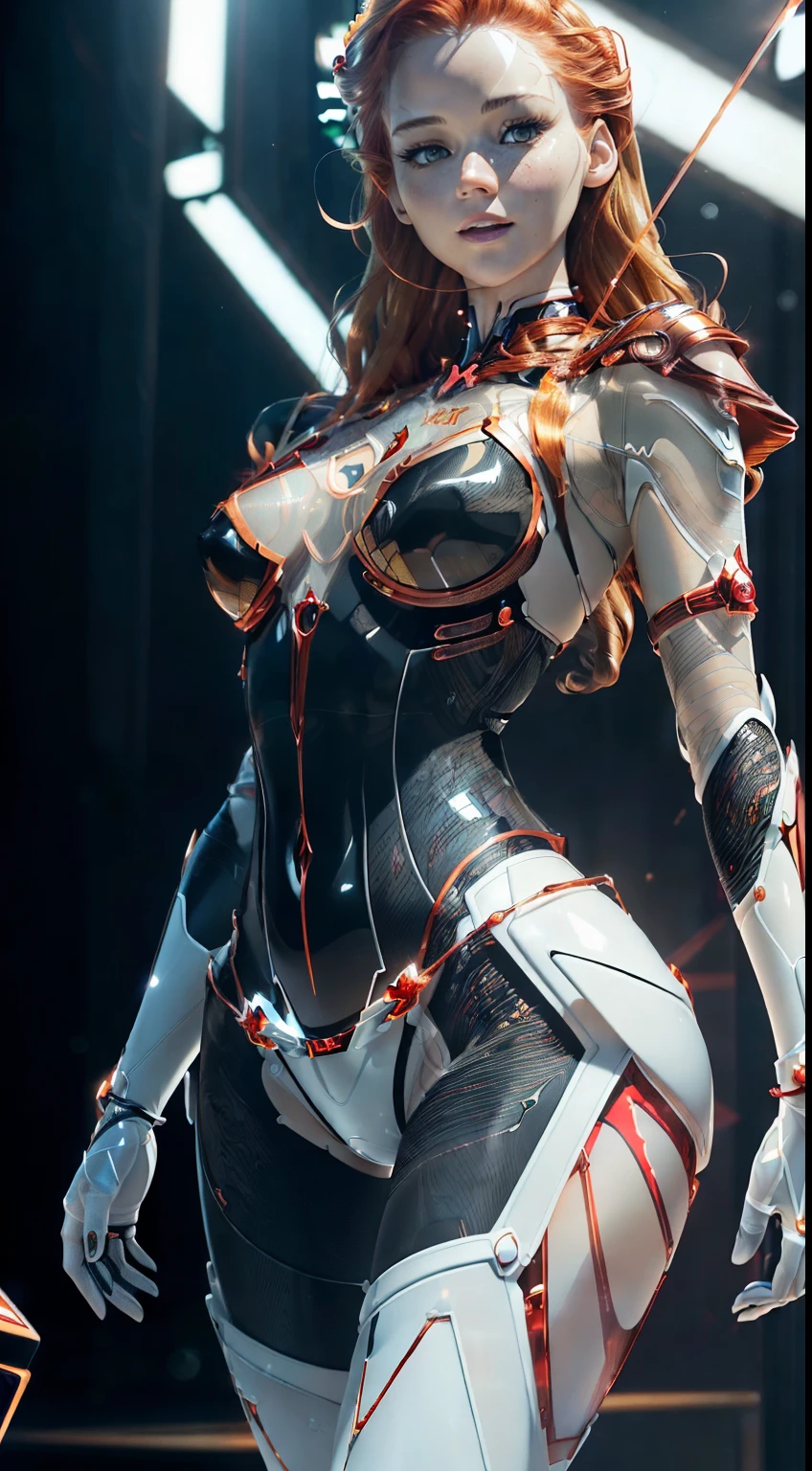Cyberpunk,Photorealism, beautiful Asuka Langley Soryu in sci-fi armor in a futuristic city --ar 3:2 --v 4 