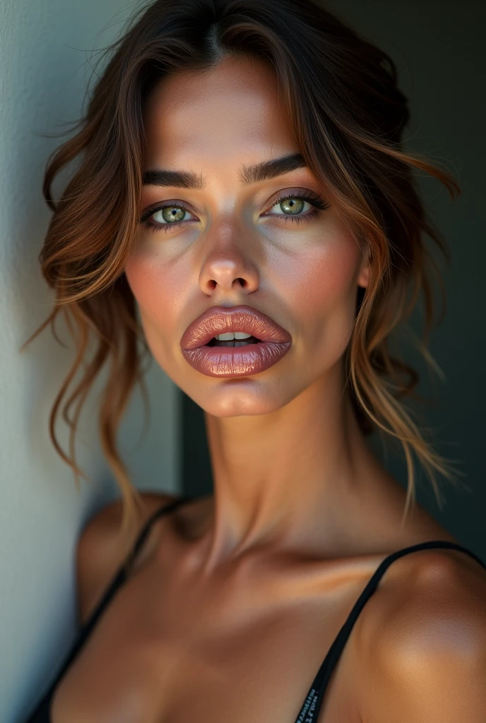Fish Lips Female professional photo , A woman with fish lips, feuchte Lippen - SeaArt AI