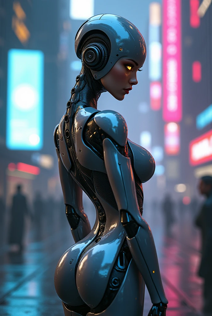 Girl in topless leggs robotic