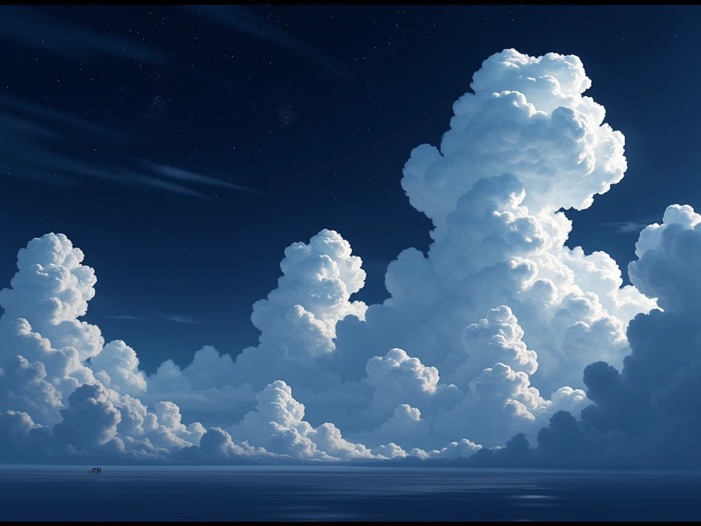 night sky,  higher is the bigger the cloud, clear sky, Night time , Only the sky 