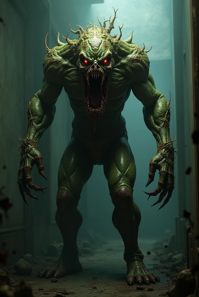 Multiple strong zombie, four arms, villain, muscle, four arms, full body, full body view 