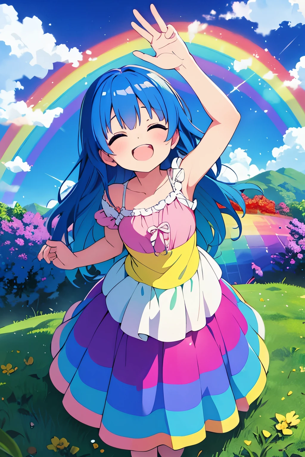Somewhere over the rainbow way up high
There’s a land that I heard of once in a lullaby
Somewhere over the rainbow skies are blue
And the dreams that you dare to dream really do come true