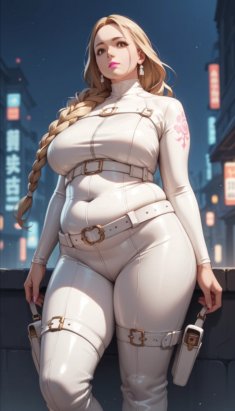 Tsunade Senju, 1 girl, ((bimbo))), long blond hair, cute smile face, puffy lips, painted lips, thick lips, wide hips, thick thighs, huge ass, craving lust face , enormous huge natural breasts, cleavage, mature mom, white bra, enormous bloated swollen about to burst diaper, in shower, kissing another woman, full body,orgasm face