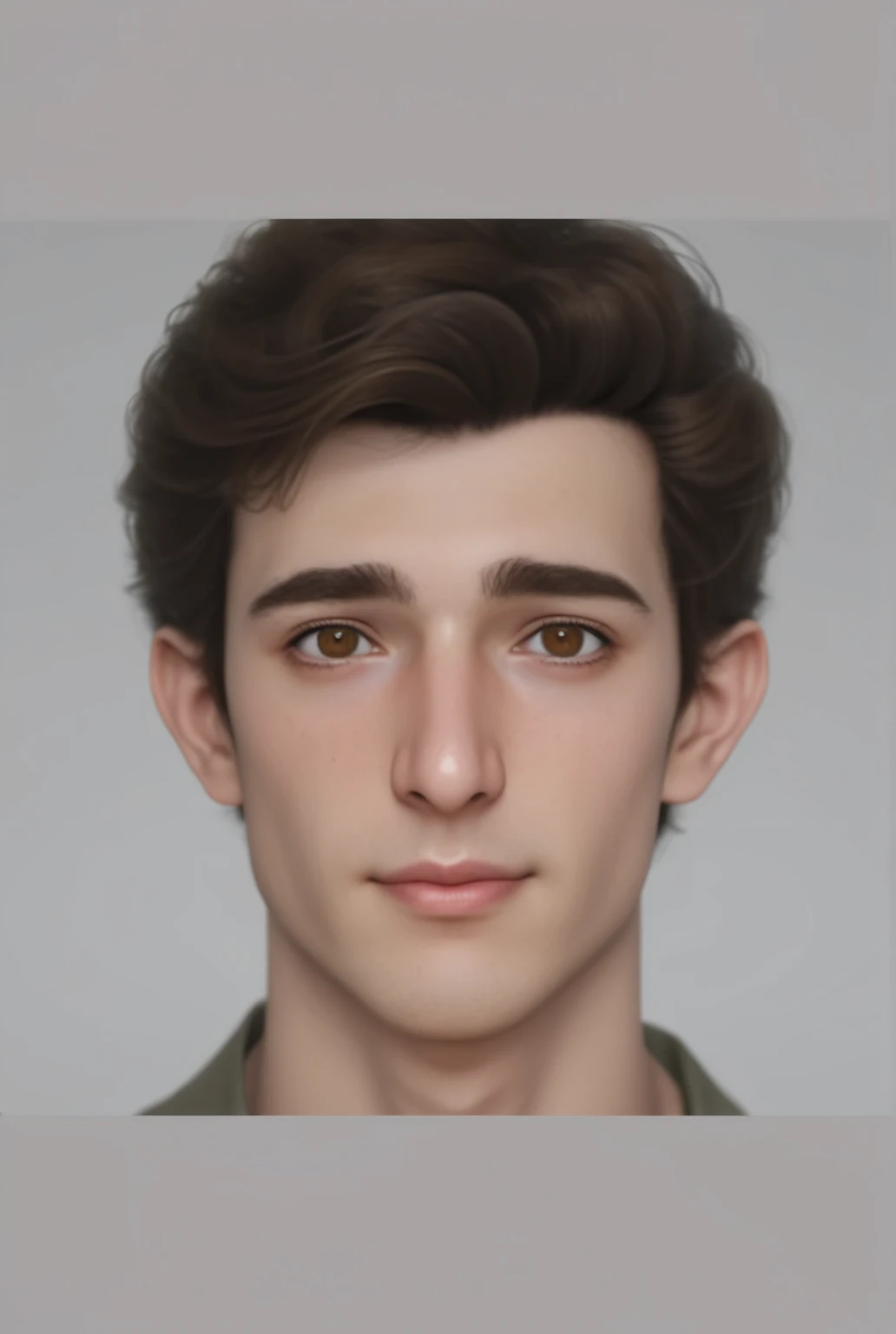 There is a man ( , handsome college boy ) 20 years, with short hair and suit , asistente hiper realistic , sujeto hiper realistic , Chico anime realistic , anime style realism , estilo de arte anime realistic , estilo de arte de anime realistic , Estilo anime 3D realistic , Portrait of an anime boy , artwork in the guweiz style , Detailed Portrait of an anime boy , incredible anime face portrait . model, of Irish origin ( beautiful) y Anglo-American ( beautiful), I just saw the spectator , retrato( realistic :1.4), (:1.0), hazel eyes , eyes (perfect,Serious),eyelash( perfect girl ),shirt, eyebrows (perfect), dyed hair (brown ), perfect hair , straight hair (perfect), ( secretario professional ), hairstyle type (deshilachado ), oval and elongated face , square face , triangular chin , thin face, slim build , ( Detailed , ultra ,,- Detailed , high Detailed , ultra realistic 8K CG, obra de arte perfect girl chica , lyrical), wooden table , flores, Internal, expression(carefree, Serious) , no earning, film, bokeh, professional, 4k, Dynamic and very detailed lighting , fotor realistic , 8K, raw, rico, Intricate Details , Peter Parker(spiderman)