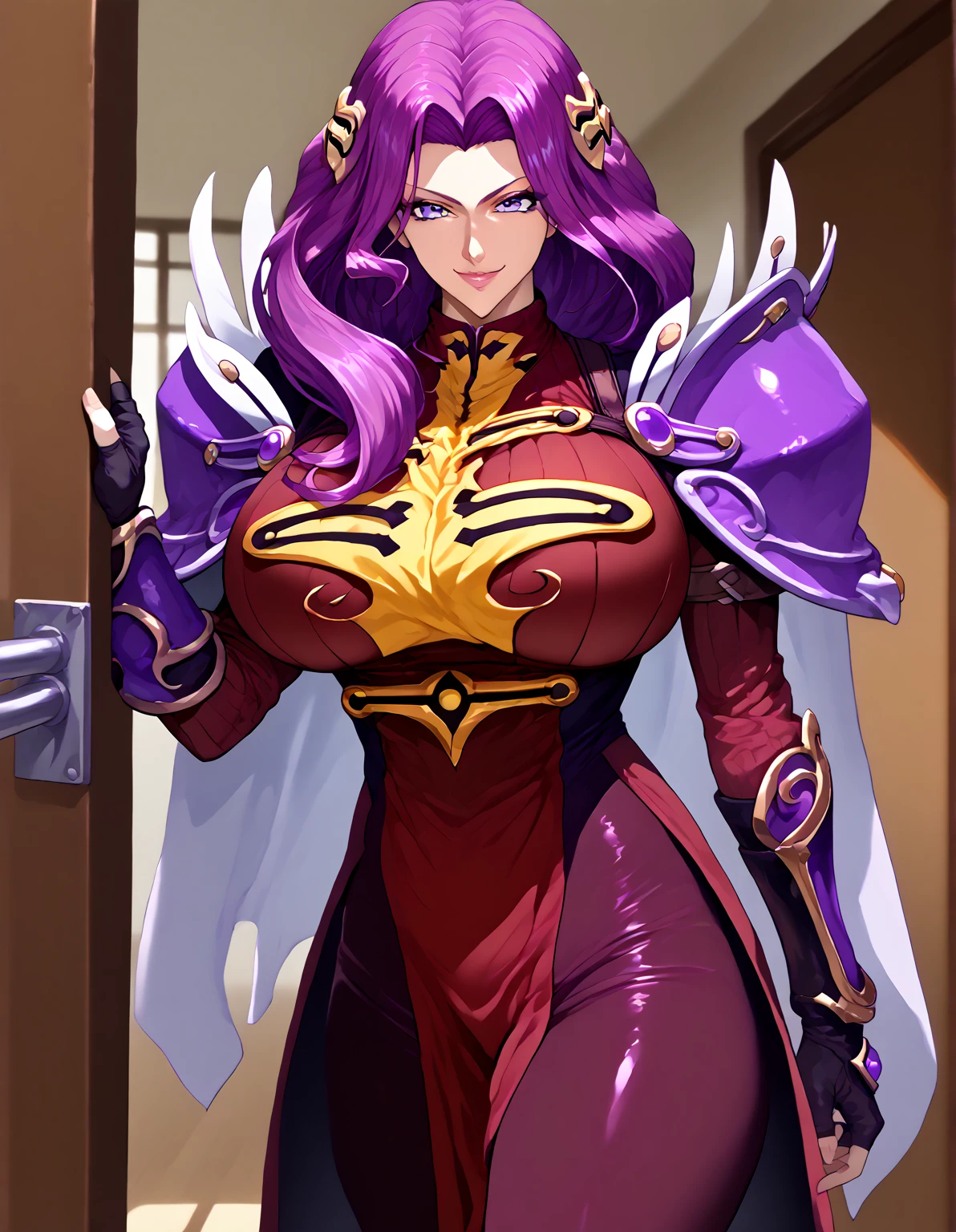 <lora:Cornelia_li_Britannia:0.6> Cornelia_li_Britannia, 1girl, big_breasts, purple_eyes, (lipstick:.9), (makeup:.8)