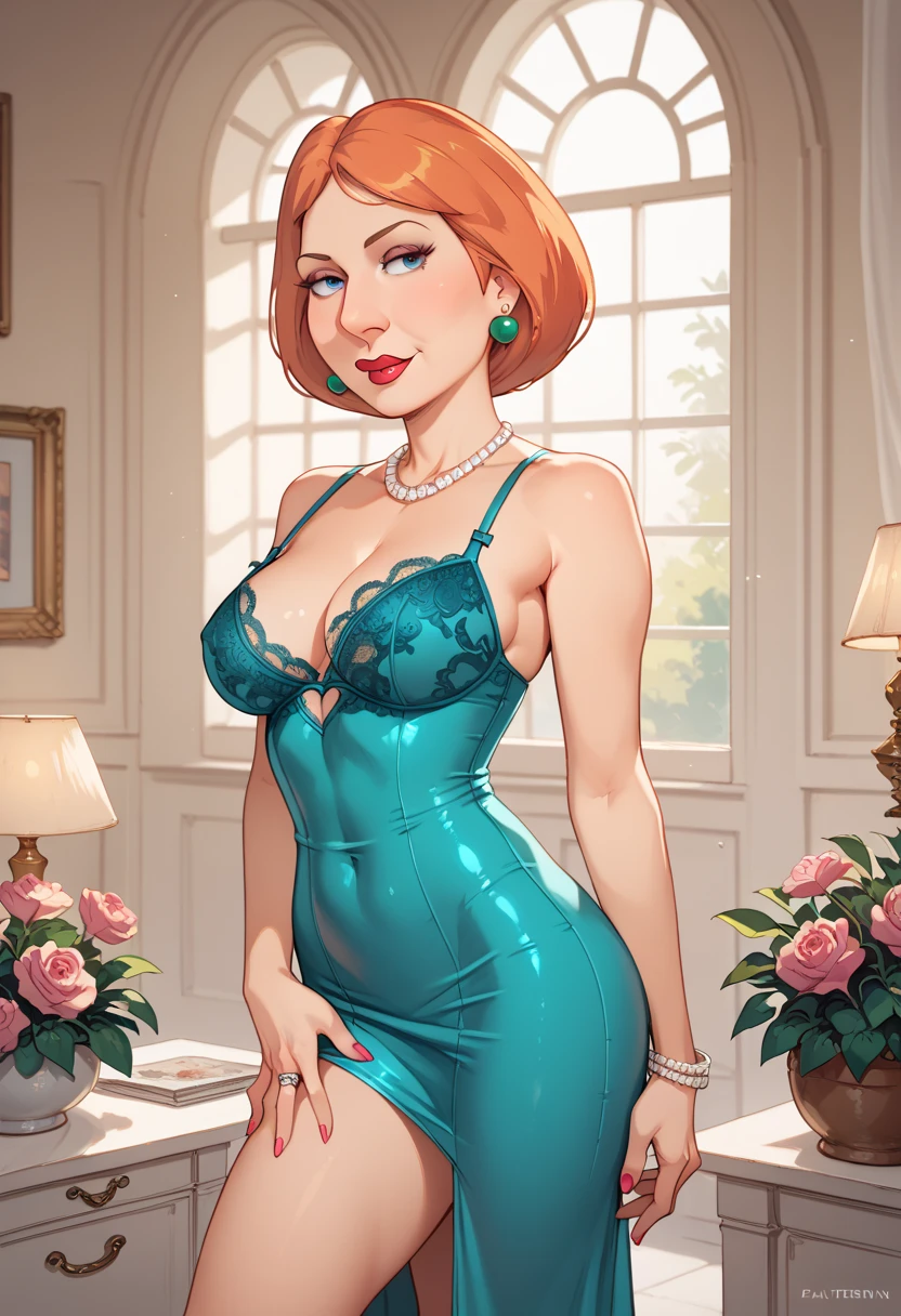 January Jones, masterpiece quality, (masterpiece quality:1.3), detailed, realistic, (realistic:1.3), 1girl, solo, (solo:1.9), alone, in a 1950’s living room, in a 1950’s house, 1950’s housewife, short hair, platinum hair, wearing hair band, wearing choker collar, wearing a 1950’s blue dress, (blue dress:1.5), short skirt, small breasts, (small breasts:1.5), thin body, covered breasts, modest, 