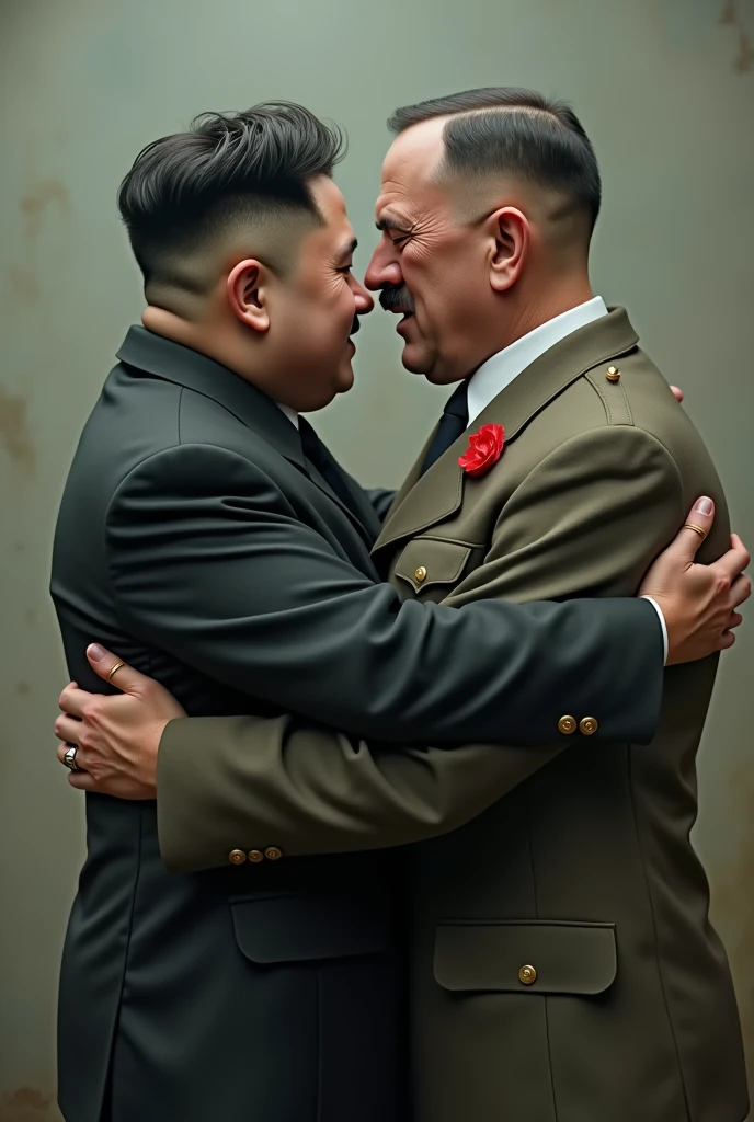 Generate a picture of Kim Jong-un kissing Maduro