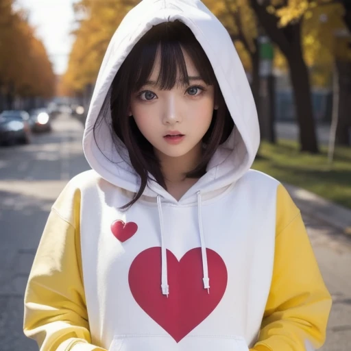 Masterpiece, 1 girl,Alone , heart-shaped eyes , open your mouth, hoodie,,  Fixed restraints,