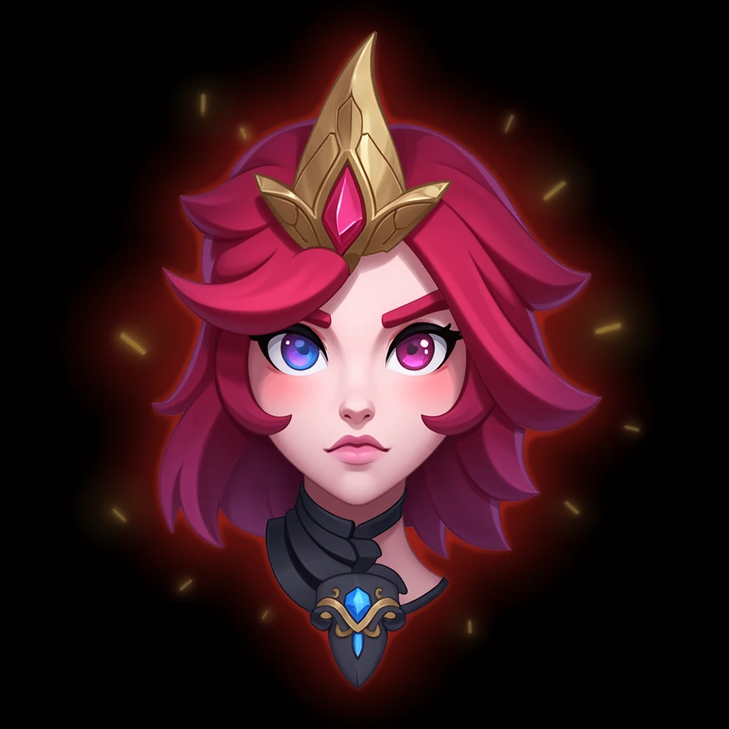 Emotelol  , 
 focus on the face,  Chiby Annie , funny, colored hair, Serious, Radiant, captivating, trusting,  awesome , vibrant, charming, majestoso,  stylish neckline
symmetric ,   cartoon emote style ,  detailed,  league of legends , Stroke, External shine,  black background
