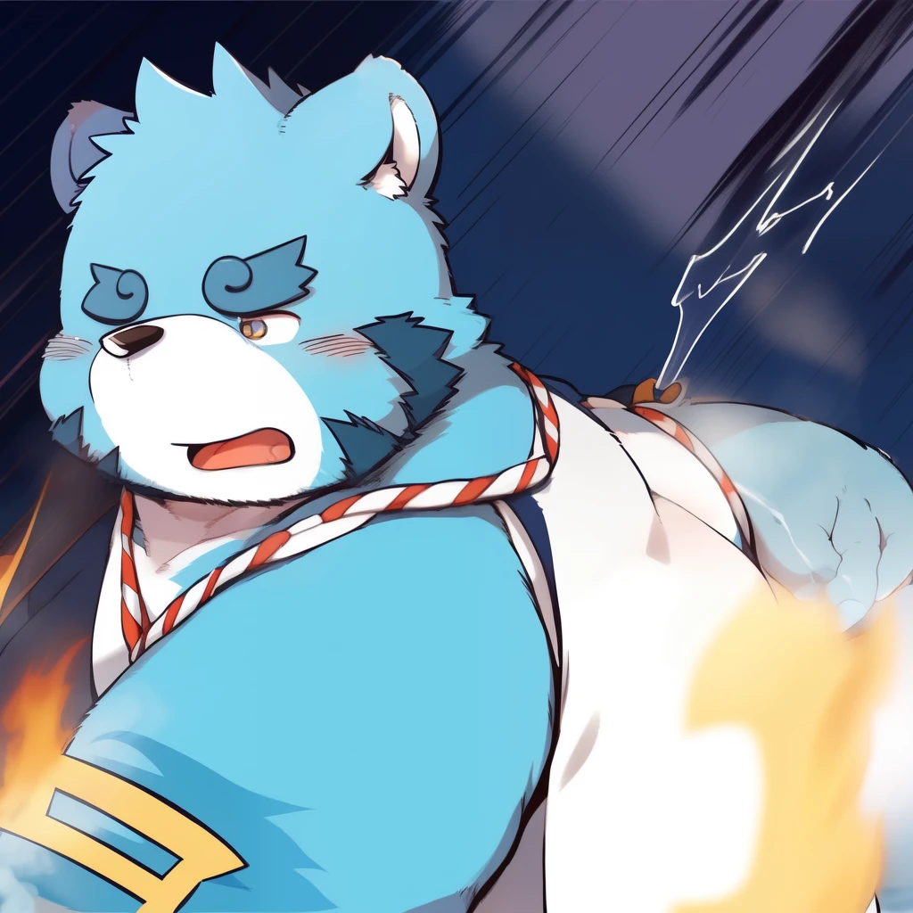 (kemono:1.2),furry,shiquanjie,2 blue bears,fuck, whole body