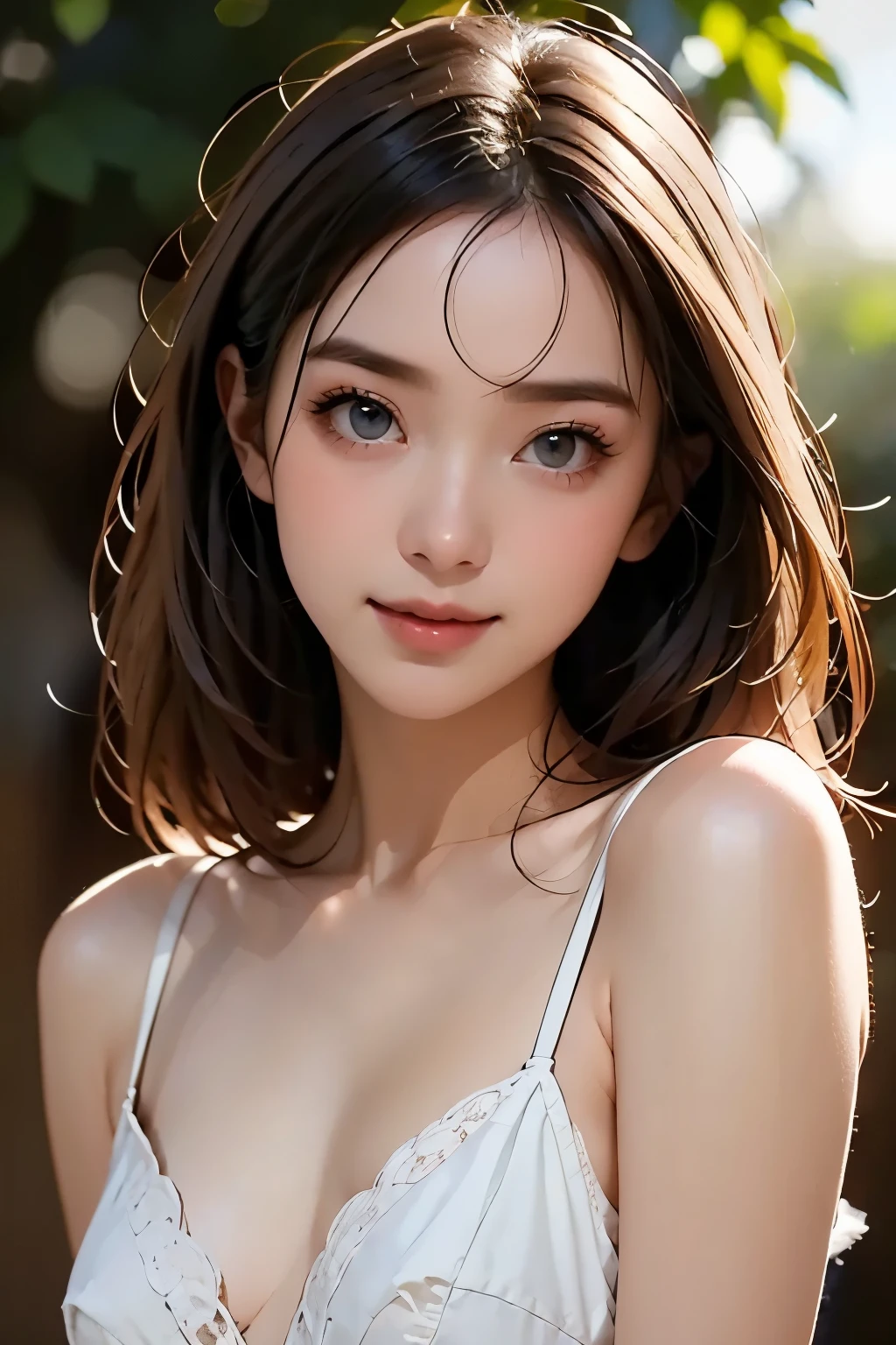 portrait of a beautiful and graceful blonde woman, Full Body Portrait 、 romantic atmosphere、 romantic atmosphere {x} fairytale atmosphere , Attractive blue eyes, Kind Face , Shining Smile , natural cosmetics , Elegant attire, kind eXpression, Light Blush , Warm skin tone , great lighting , Soft Shadow , soft focus、Bokeh、 high resolution digital paint , realistic style , Put your hands on the current one , by eXpert portraitists.
