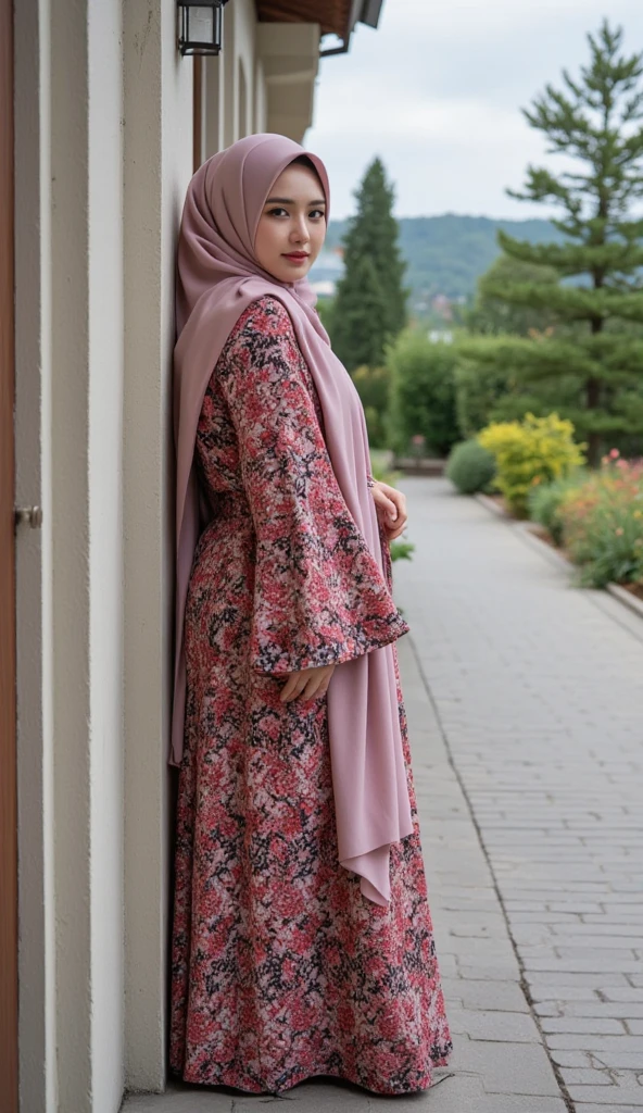 masterpice, (best quality), ((best detailed)), depth of field, a beautiful girl, a young Malay wearing hijab, beautiful face, nature, spirit, blossom, colorful landscape, flowers, butterflys, glowing long dress, elements
