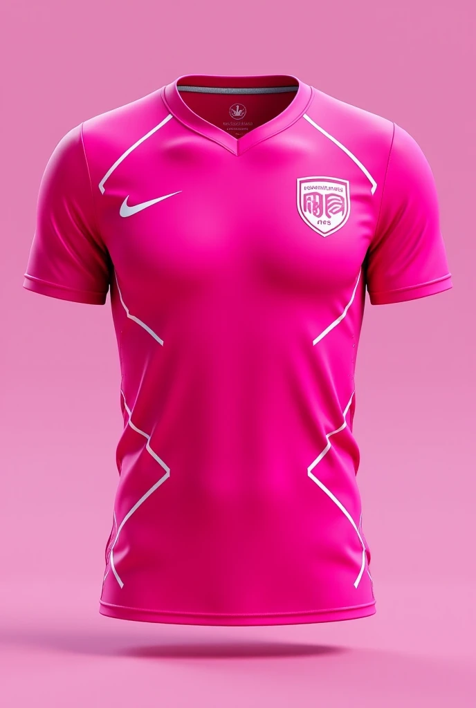 Create the back of a white and pink soccer jersey, create a more complex design that has the Nike logo