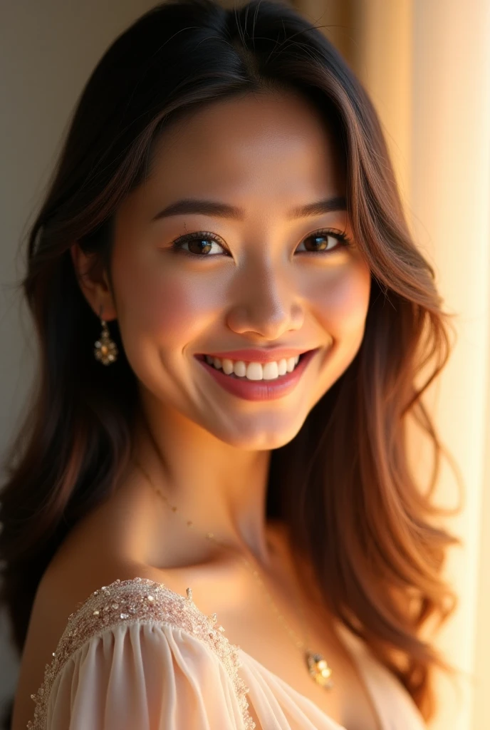 Beautiful dressed an smiling peeson