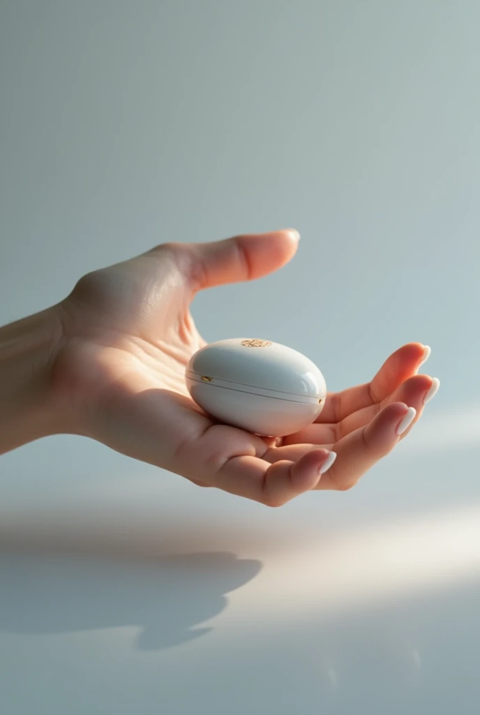 A girl hands with almond nails 
Holding a penis 