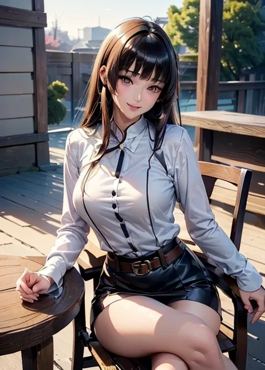 best qulaity, Whole body like，Raffiniertes Gesicht，Kawaii-Gesichter，25 Jahre alt weiblich，schlanke Figur，kleinere Oberweite，Office Lady Uniform，Bürokleidung，Black Lence stockings，Outdoor-Szene，Sitz-Pose，gelbes langes Haar --auto --s2