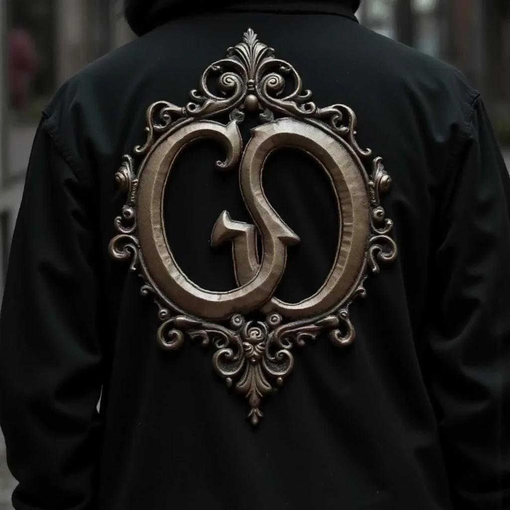 Gothic typography logo with the initials GD intertwined 