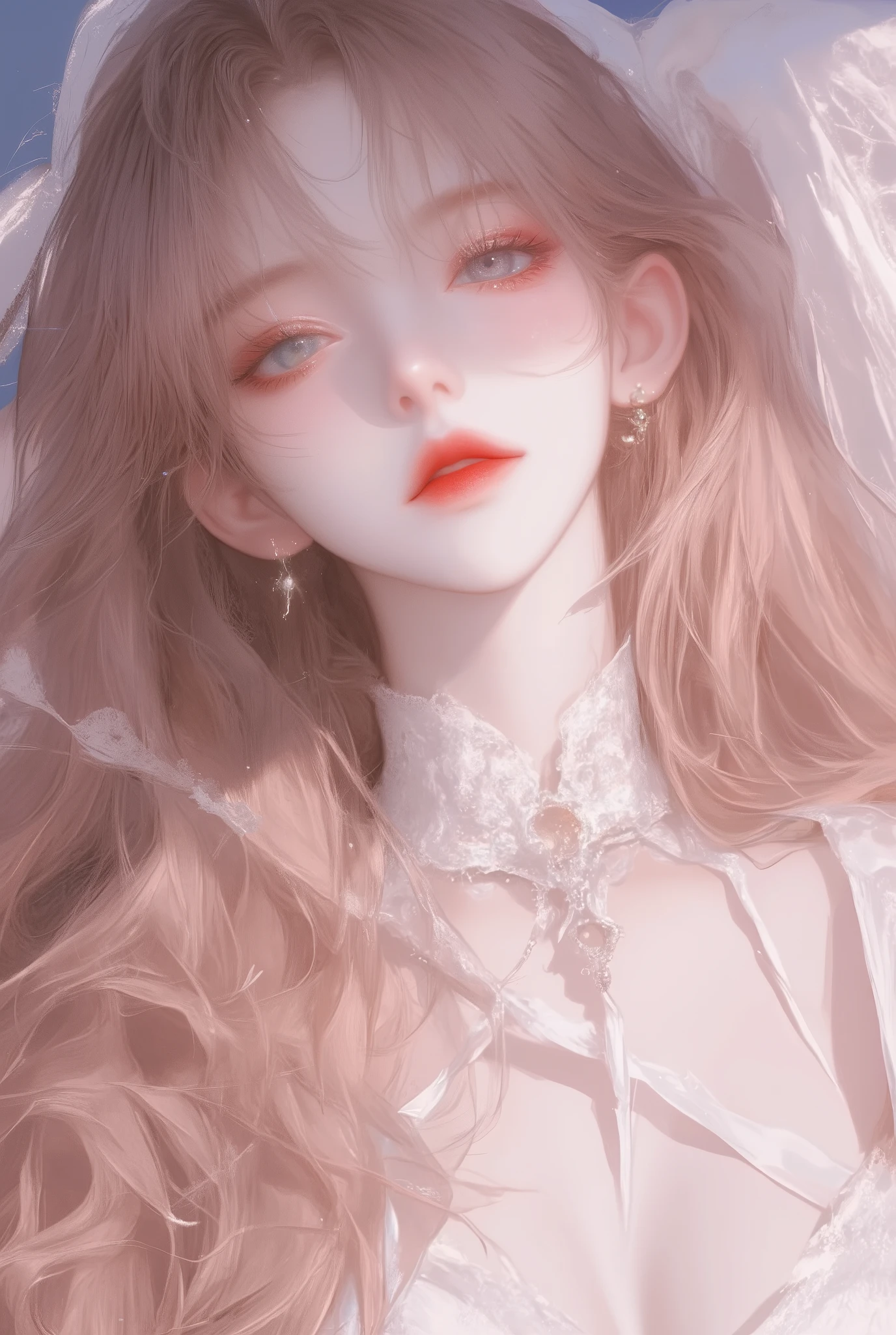 {your prompt} --niji 6 --ar 2:3 --style raw --s 1000 --p spr1pcg,Anime girl ,Anime boy , looking down camera,bangs,Full body picture,
White knee-length dress, light material , Skirts that will swing with the wind when walking , The neckline should be a little low , the clavicle should be exposed ,The waist should be lace , is the kind that can penetrate the skin, but can only be hidden if , Shoes should be white but not too high , The hair should be let down , lingerie is also white lace
She's like a rose in a greenhouse., is delicate and not to touch 。
The pink wavy curls of the head and shoulders ,Bangs, moving in the light like a cherry blossom , as she moves gently 。 The hair is soft and fluffy , has a natural shine , When she lowers her head , hanging down the cheeks 。
She has a pair of clear light blue eyes , like the sea at dawn , Clear and with a touch of vibrancy 。 Circular eyes , The tail is slightly raised , has those long and thick lashes
Her face is small and delicate , with a move that carries the world's millennial tolerance 。 The nose is small and straight , The white skin is the ultimate sheep Jade 。 in the face is a perfect cherry heart shape ,The chin is pointy, She is especially captivating with pity 。
Her natural elegance , To reveal a confused or shy look
, like an angel
High resolution , masterpiece, Precise, high detail, HD Model, bangs, looking down camera, Aperture F4 .0,
