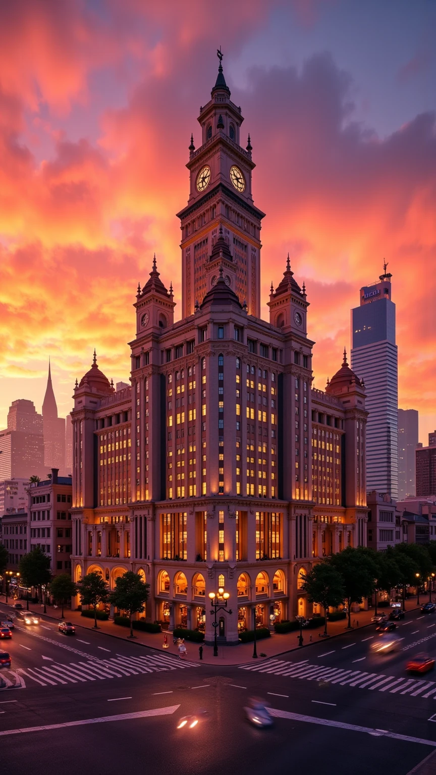 Queen Victoria building in Sydney Australia at sunset 