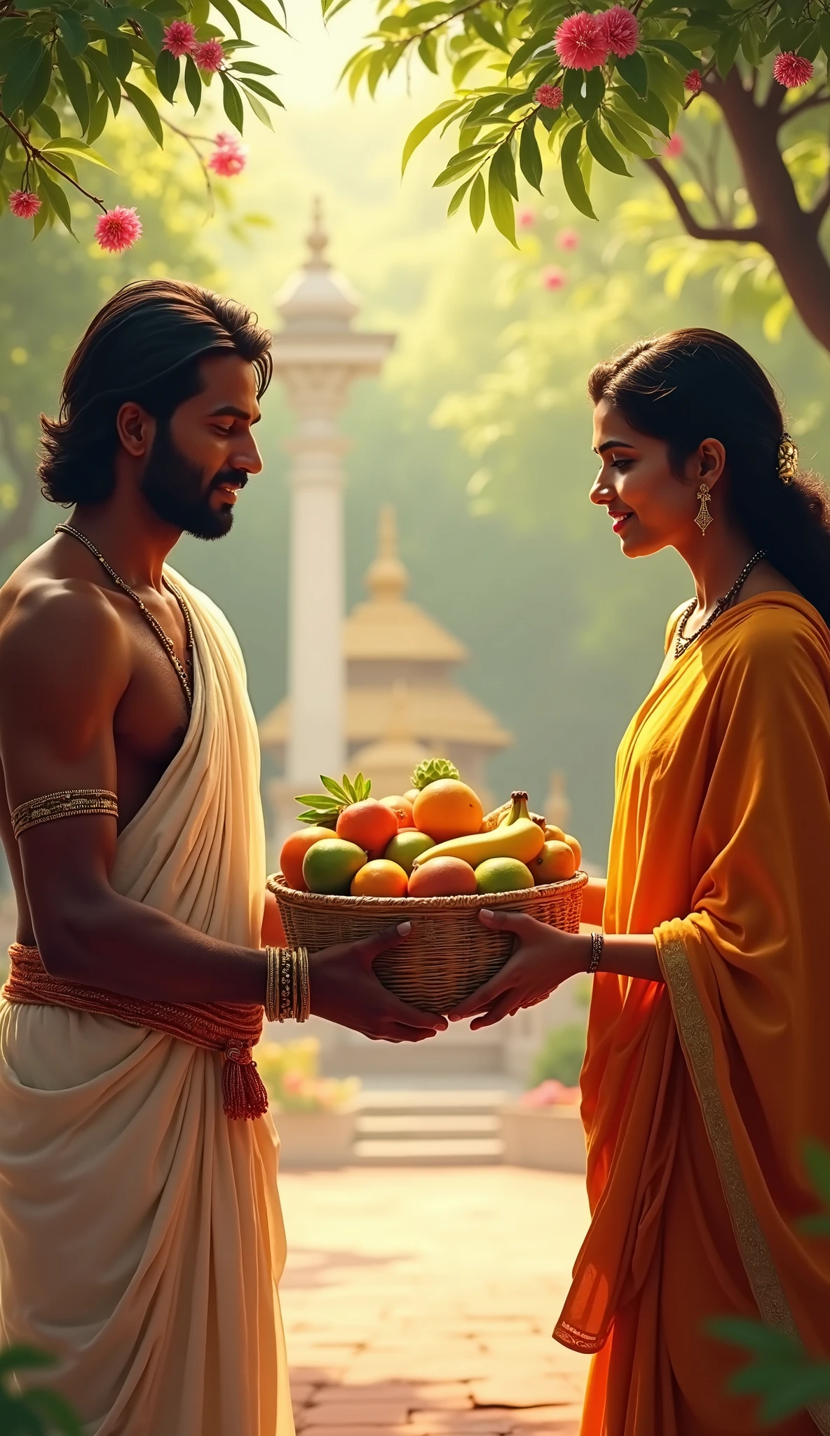 एक समय की बात है, एक छोटे से गाँव में राम और सीता नामक एक दंपत्ति रहते थे। राम एक मेहनती किसान थे और सीता एक कुशल गृहिणी। दोनों एक-दूसरे से बहुत प्यार करते थे और हमेशा एक-दूसरे की खुशी के लिए तत्पर रहते थे। उनके पास ज्यादा संपत्ति नहीं थी, लेकिन वे संतोष और प्रेम से अपना जीवन बिता रहे थे।राम हर दिन खेतों में कड़ी मेहनत करता था और जो भी थोड़ा-बहुत अनाज उगाता, उसी से घर का गुजारा चलता था। सीता राम के लिए सुबह-सुबह खाना बनाती और उसे खेतों में ले जाती थी। वह बहुत सावधानी से घर का काम करती थी और सुनिश्चित करती थी कि राम को किसी भी चीज़ की कमी न हो। Video 