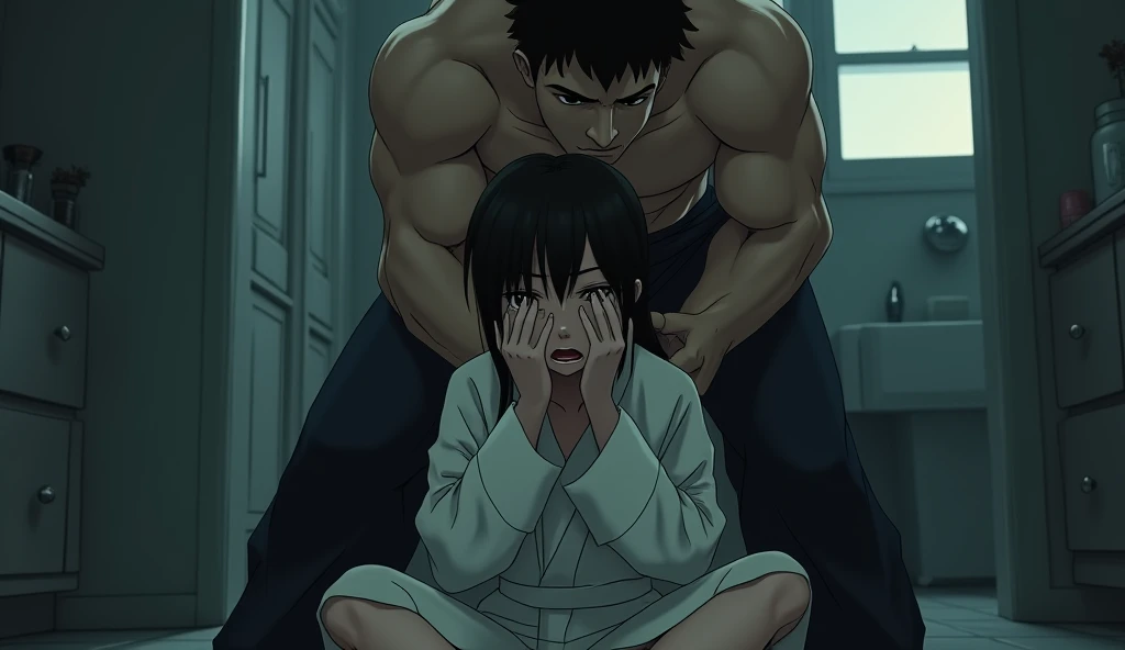 Asian age boy bride kaizen jijutsu naked thong embarrassment anime,forced spanking slapping back view ass view struggling over bed ,two maids short aprons thongs transparent undies grab , back view, hand spanking slapping ass groping aggressive
Strapon, in bathroom black man holding whip
