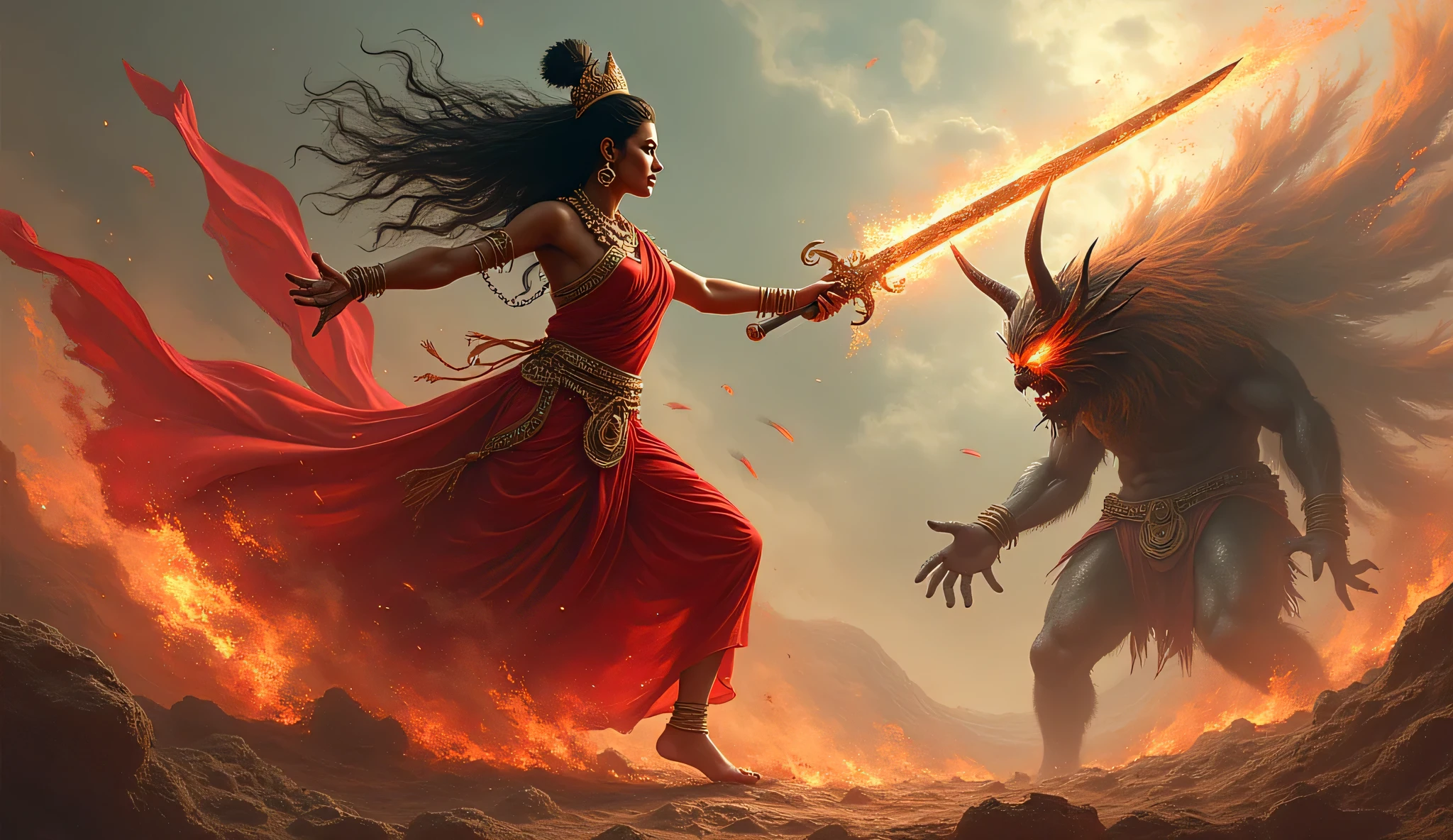 absurd, realistic lighting, (abyss) masterpiece, high quality, beautiful graphics, high detail, dressed woman, extremely refined and beautiful, amazing, fine detail, masterpiece, hyper-detail, high resolution, (best illustration), (best shadow), intricate, ancient landscape, thousand hands bodhisattva, temple, (mysterious black fog), journey to the west, ((corpse), ((ancient monster)), (ruins), (battlefield), (blood stain), glazed tiles, Buddha statue, lantern,