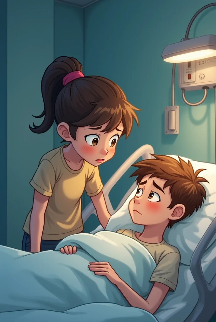 ANGRY BOY IS HOSPITALIZED WITH HIS MOTHER CREATE ANIMATED IMAGE