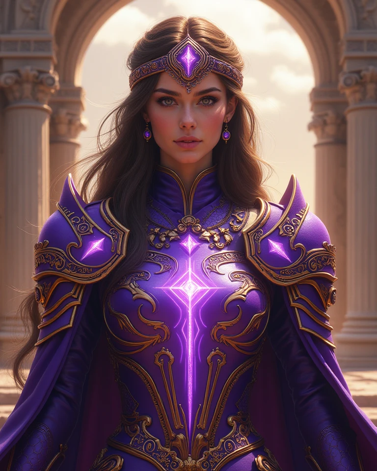 half body, portrait, a gorgeous 14 year-old girl wearing a spandex suit and a velvet floor-length cape, hood, black with purple pearlescent and gold, long straight brown hair, stunning eye makeup, posing elegantly for a picture, dreamy smirk, castle, stunning tharja render, perfect human female specimen, cute tiktok girl, ig model, intricate detail, perfect face, vibrant, sharp focus, unreal engine 5, radiant, fxaa, 4k, bloom, Anti-Aliasing, ambient occlusion, ray-tracing, organic tracery, perfect composition, glaze, vibrant volumetric lighting, extreme detail, ultra hd, tessellation, anisotropic filtering
