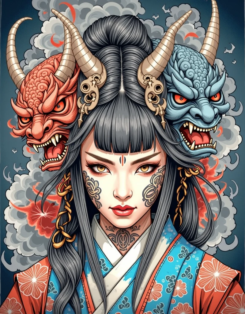 ((high school girl)), ((festival)), ((Choju Jinbutsu Giga)), Creepy, (Horror elements), Creepy , (primitive art), old picture scroll style,Ancient mural style
、Japanese painting