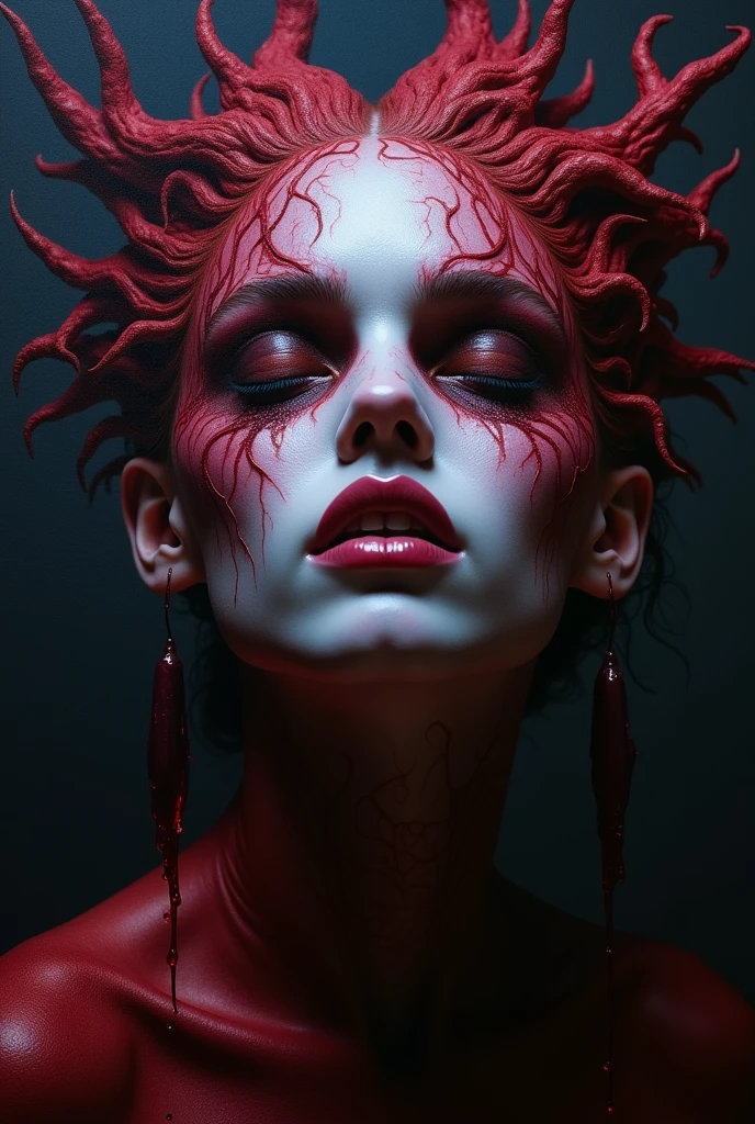A beautiful female zombie, frontal portrait, scary, bloody, violent, bloody, beautiful light, facing the audience,  looking at viewer,  glitt3r, <lora:glitt3r:1> , <lora:llfzhaoliyingV6:0.8>, masterpiece,best quality,extremely detailed,fine details,official art,unity 8k wallpaper,4K,8K,UHD, (upper body:1.5)